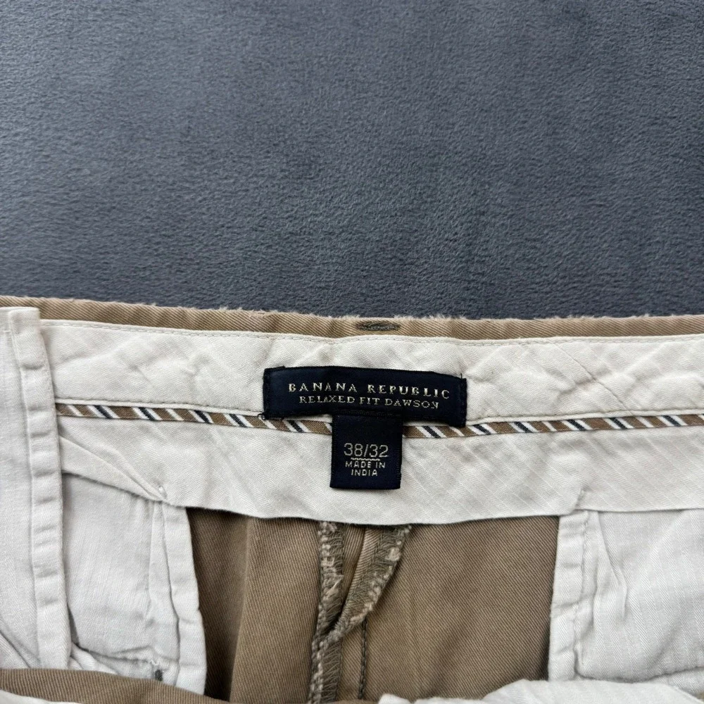 Banana Republic Relaxed Fit Dawson Chinos Men 38x32 Khaki Tan Cotton Twill Pants